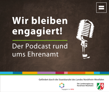 Cover vom Podcast, wir bleiben engagiert